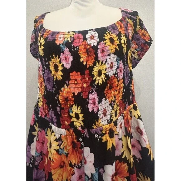 Torrid Maxi Challis Off-Shoulder Tulip Hem Floral Maxi  Dress Plus Size 5X (28) - Picture 10 of 15